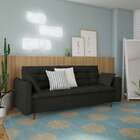 Sofá-cama Casal 3 Lugares Mirela Suede Grafite