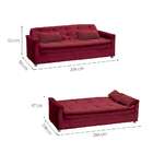 Sofá-cama Casal 3 Lugares Nanda Veludo Vinho