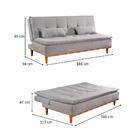 Sofá-cama Casal 3 Lugares Nice Linho Cinza