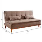 Sofá-cama Casal 3 Lugares Nice Linho Marrom 207 Cm