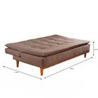 Sofá-cama Casal 3 Lugares Nice Linho Marrom 207 Cm