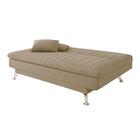 Sofá-cama Casal 3 Lugares Paiva Suede Bege