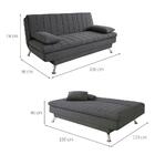Sofá-cama Casal 3 Lugares Paiva Suede Grafite
