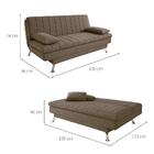 Sofá-cama Casal 3 Lugares Paiva Suede Marrom