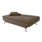 Sofá-cama Casal 3 Lugares Paiva Suede Marrom