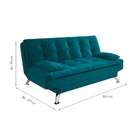 Sofá-cama Casal 3 Lugares Premium A2 Suede Azul Turquesa