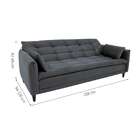 Sofá-cama Casal 3 Lugares Sofia Suede Grafite