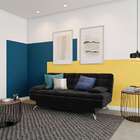 Sofá-cama Casal 3 Lugares Superior Suede Pés De Metal Preto