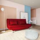 Sofá-cama Casal 3 Lugares Superior Suede Vermelho