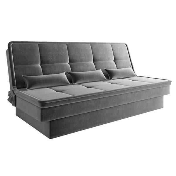 Sofá-cama Casal 3 Lugares Texas Suede Cinza