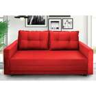 Sofá-cama Casal 3 Lugares Trancoso Suede Liso Vermelho