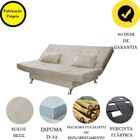 Sofá Cama Casal Com Almofadas 3 Lugares Bettina Suede Bege