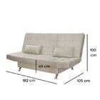 Sofá Cama Casal Com Almofadas 3 Lugares Bettina Suede Bege