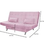 Sofá Cama Casal Com Almofadas 3 Lugares Chicago Suede Rosê