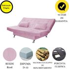 Sofá Cama Casal Com Almofadas 3 Lugares Chicago Suede Rosê