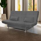 Sofá Cama Casal Com Almofadas Chicago Suede Cinza