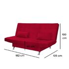 Sofá Cama Casal Com Almofadas Chicago Suede Vermelho