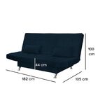 Sofá Cama Casal Com Almofadas Gabriella Suede Azul Marinho