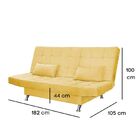 Sofá Cama Casal Com Almofadas Rivera Suede Amarelo