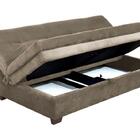 Sofá Cama Casal Com Baú Filó - New Chumbo Pena