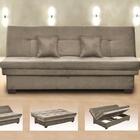 Sofá Cama Casal Com Baú Filó - New Chumbo Pena