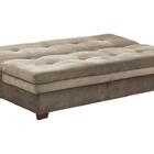 Sofá Cama Casal Com Baú Filó - New Chumbo Pena