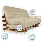 Sofá Cama Casal Com Madeira Nobre Natural - Bege Claro