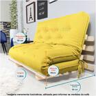Sofa Cama Casal Futon Oriental Amarelo Acquablock Com Madeira