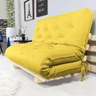 Sofa Cama Casal Futon Oriental Amarelo Acquablock Com Madeira