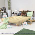 Sofa Cama Casal Futon Oriental Bege Sarja Impermeável Com Mad