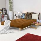 Sofa Cama Casal Futon Oriental Caramelo Com Madeira Maciça