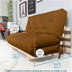 Sofa Cama Casal Futon Oriental Caramelo Com Madeira Maciça