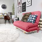 Sofa Cama Casal Futon Oriental Goiaba Com Madeira Maciça.