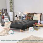 Sofa Cama Casal Futon Oriental Preto Com Madeira Maciça.
