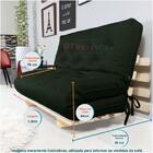 Sofa Cama Casal Futon Oriental Verde Militar Com Madeira Maci