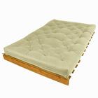 Sofá Cama Casal Futon Tokio Bege Madeira Maciça Cor Mel