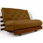 Sofá Cama Casal Futon Tokio Caramelo Madeira Maciça Cor Imbuia