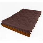 Sofá Cama Casal Futon Tokio Marrom Madeira Maciça Cor Imbuia