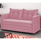Sofá Cama Casal Londres Suede Rosa - D'monegatto