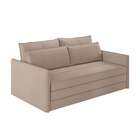 Sofá-cama Casal Luiza Suede Capuccino