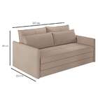 Sofá-cama Casal Luiza Suede Capuccino