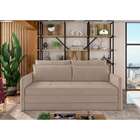 Sofá-cama Casal Luiza Suede Capuccino