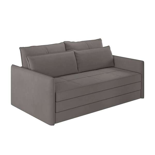 Sofá-cama Casal Luiza Suede Cinza
