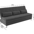 Sofá Cama Casal Luma 1,90m Cinza - Xflex Sofás