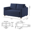 Sofa Cama Casal Marcelle 2 Lugares 150cm Linho Pe De Madeira