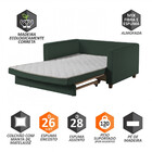 Sofa Cama Casal Marcelle 2 Lugares 150cm Linho Pe De Madeira