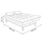 Sofá Cama Casal Reclinável 1,84m Melim Suede Premium Azul Mar