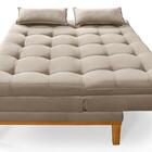 Sofá Cama Casal Reclinável 1,84m Melim Suede Premium Bege