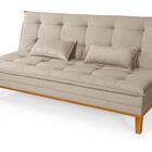 Sofá Cama Casal Reclinável 1,84m Melim Suede Premium Bege