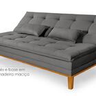 Sofá Cama Casal Reclinável 1,84m Melim Suede Premium Cinza